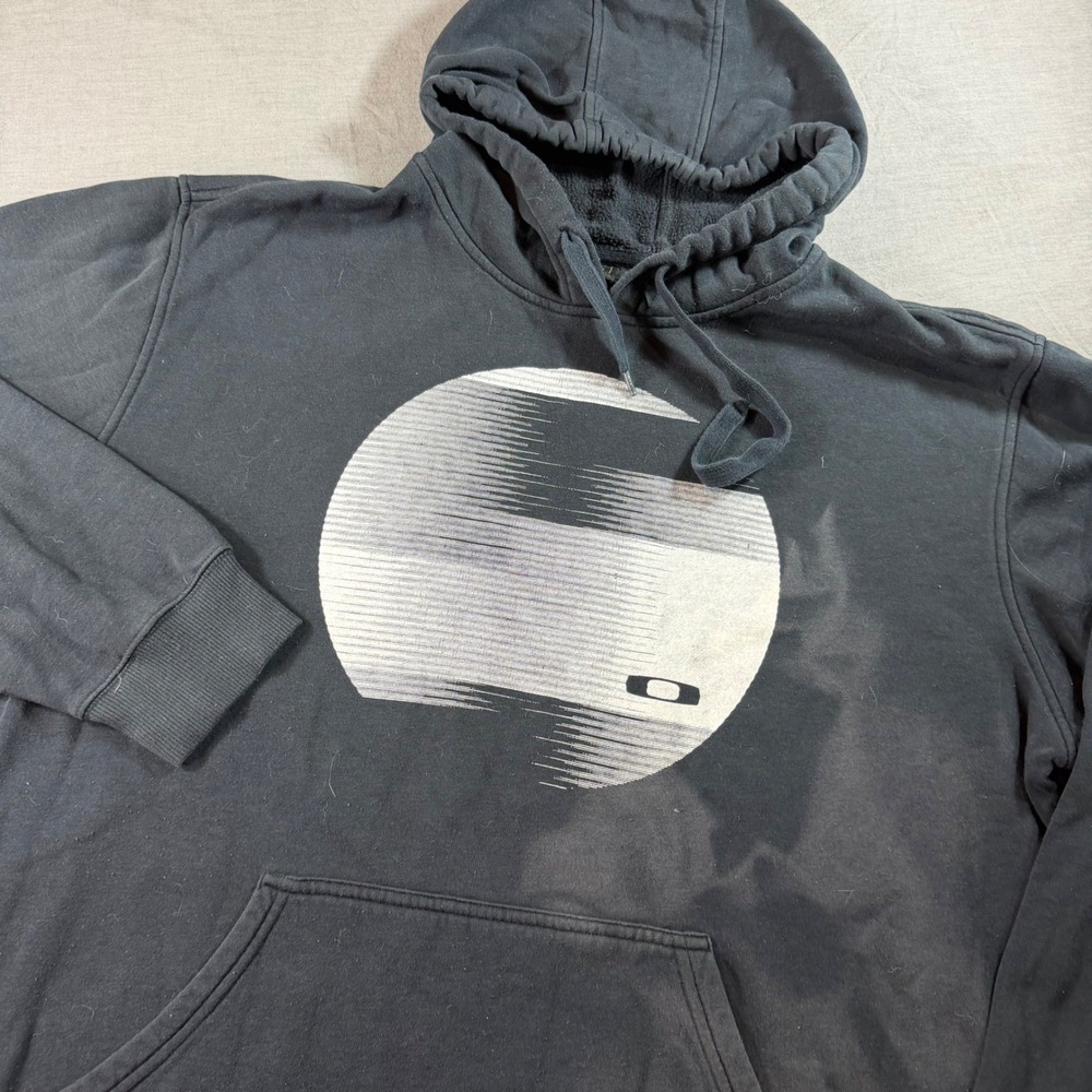 Oakley‎ Hoodie Mens XL Black Good Graphic Pullover Fleece Sweatshirt 2328